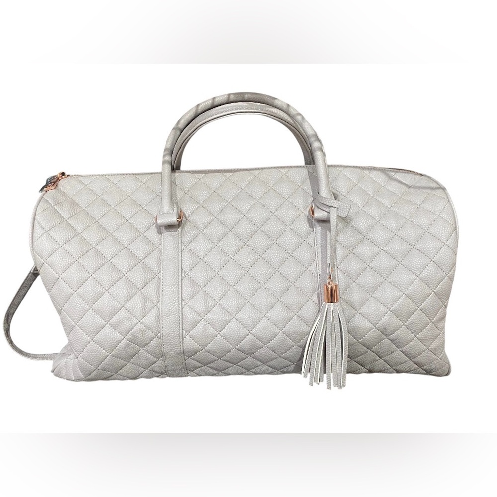 Quilted Grey Ms Lovely Vegan Leather‎ Duffle